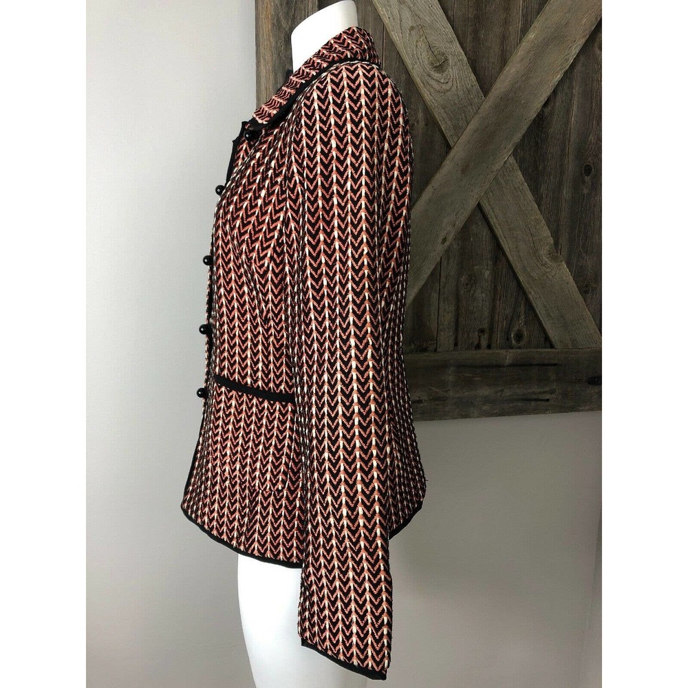 Doncaster Zigzag Stripe Button Up Blazer Jacket 6 - image 4